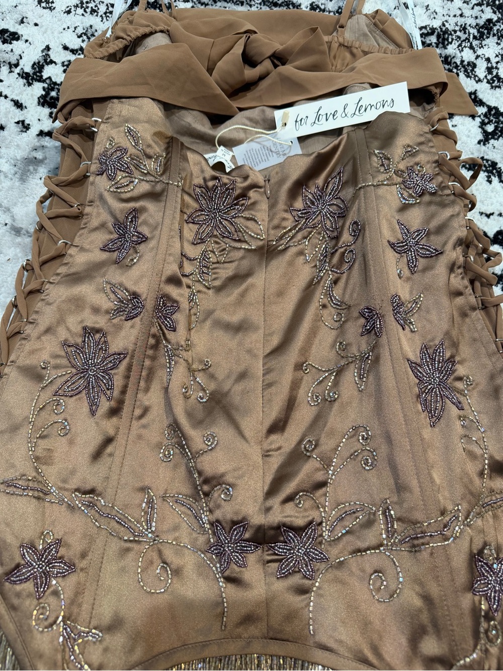 For Love and Lemons Olea Mini Dress Size medium NWT Retail $449 - Picture 14 of 15